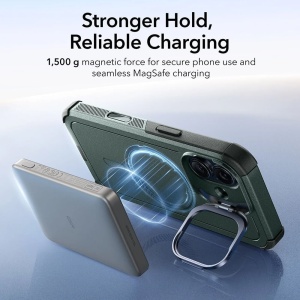HHusa iPhone 17 ESR Cyber Armor Kickstand verde inchis - Img 6