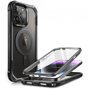 Husa iPhone 15 Pro Max i-Blason Ares Magsafe transparenta margini negre - Img 1
