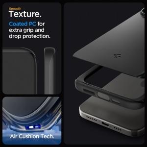 Husa iPhone 15 Pro Max - Spigen Thin Fit -Black - Img 4