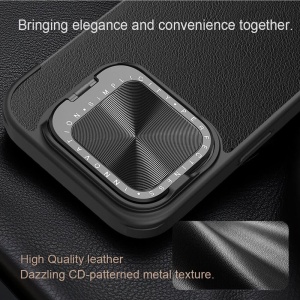 Husa iPhone 16 Pro Max - Nillkin Qin Prop Leather Case Neagra - Img 4