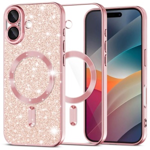 Husa iPhone 17 Luxury Glitter MagSafe Rose Gold