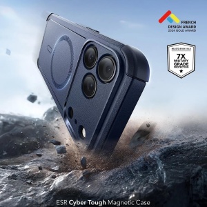 Husa iPhone 17 Pro Max ESR Cyber Armor Halolock albastra - Img 2