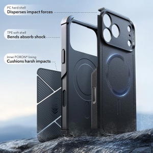 Husa iPhone 17 Pro Max ESR Cyber Armor Halolock neagra - Img 4