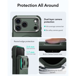 Husă iPhone 18 Pro ESR Cyber Armor Kickstand Olive Green - Img 5