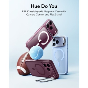Husă iPhone 18 Pro Max - ESR Classic Hybrid HaloLock Kickstand - Frosted Deep Burgundy - Img 2