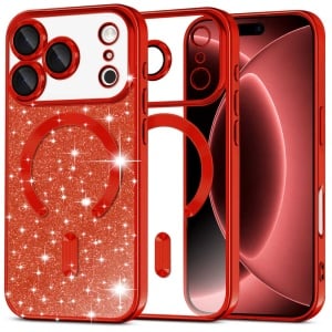 Husă iPhone 18 Pro - Techsuit Luxury Glitter - Red