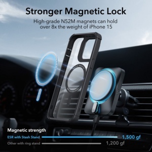 Husa pentru iPhone 15 Pro Max + folie ESR Armor Tough Kickstand HaloLock - Img 6