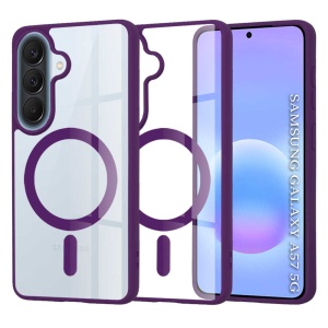 Husa Samsung Galaxy A57 Magsafe Pro transparenta margine mov