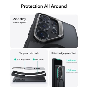 Husa Samsung Galaxy S26 Ultra Classic Hybrid HaloLock Kickstand cu MagSafe de la ESR Frosted Black - Img 3