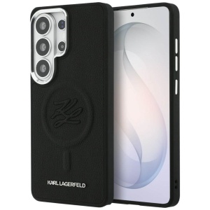Husa Samsung Galaxy S26 Ultra Karl Lagerfeld Leather with Initial Logo Debossed MagSafe neagra