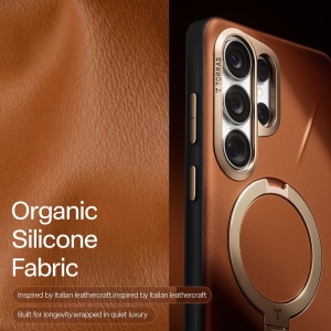 Husă Samsung Galaxy S26 Ultra Torras QPRO Leather Series – Piele ecologica Premium, maro - Img 3
