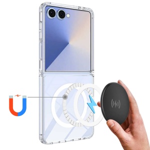 Detaliu inel magnetic integrat pe husa transparenta Techsuit Samsung Z Flip8