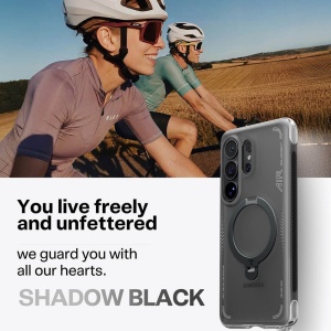 Husă Samsung S26 Ultra Torras Ostand Spin Air Series – Kickstand 360° Shadow Black - Img 3