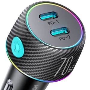 Incarcator auto Joyroom Fast Charge 70W , 2x USB tip C - Img 6