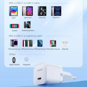 Incarcator de perete 20W JoyRoom - Wall Charger (JR-TCF02) cu cablu Type-C to Lightning - White - Img 3