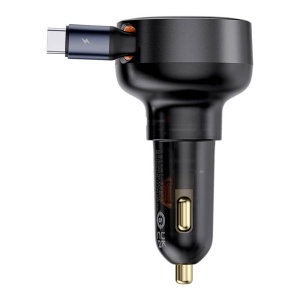 Incarcator telefon auto 2x Type-C , 60W , Fast Charging cu cablu USB C inclus Baseus Enjoyment Pro - Img 2