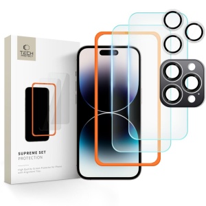 Set de sticla securizata iPhone 16 Pro Max pentru ecran si camera Tech Protect Supreme - Img 1