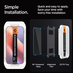 Sticla securizata iPhone 16 Pro Spigen Glass.tR EZ-FIT Privacy ( pachet 2 buc) - Img 5