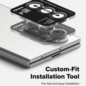 Sticla securizata pentru camera telefonului Samsung Galaxy Z Fold7 Ringke Camera Lens Frame Glass Black X 2 buc - Img 4