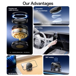 Suport Auto Magnetic Yesido C227, Vacuum Suction, Bord, 360° - Img 5