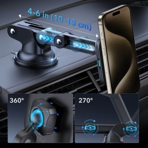 Suport telefon auto cu incarcare wireless Qi2 HaloLock , Magsafe pentru bord / parbriz ESR - Img 8