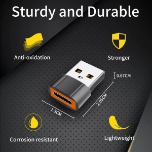 Adaptor premium Type-C la USB, OTG ,6A, 120W , negru - Img 3