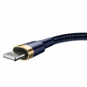 Cablu de date Baseus Cafule Lightning 1M 2.4A Blue/ Gold - Img 6