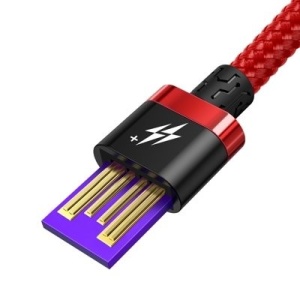 Cablu de date Baseus Purple Gold USB / USB-C Cable SuperCharge 40W- 2 M-Rosu - Img 4