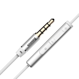 Casti cu fir, in ear, conector jack si microfon Baseus Encok H6- culoare argintie - Img 3
