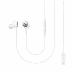 Casti Samsung cu fir , AKG , microfon , mufa USB type C albe - Img 3