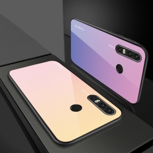 Husa Huawei P30 Lite -Gradient Glass Durable Cover din sticla securizata 9H-Roz - Img 6