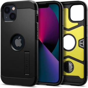 Husa Iphone 13 -Spigen Tough Armor - Black - Img 1