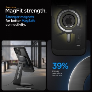 Husa iPhone 15 Pro Max Spigen Tough Armor Mag Magsafe neagra - Img 5