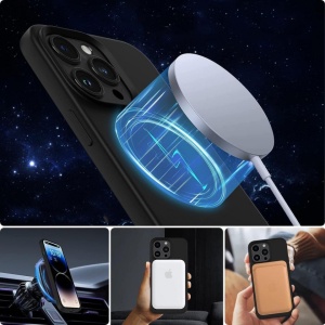 Husa iPhone 15 Pro Max Tech Protect Silicone Magsafe neagra - Img 2