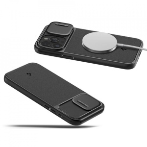 Husa iPhone 15 Pro Spigen Optik Armor Magsafe Neagra - Img 2