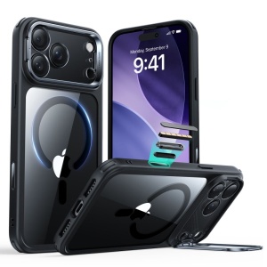 Husa iPhone 17 Pro Classic Hybrid HaloLock Kickstand cu MagSafe de la ESR transparenta / negru - Img 1
