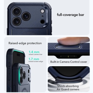 Husa iPhone 17 Pro Max ESR Cyber Armor Halolock albastra - Img 3