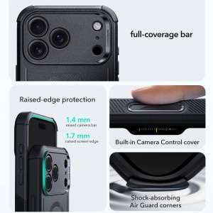 Husa iPhone 17 Pro Max ESR Cyber Armor Halolock neagra - Img 5