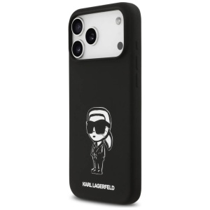 Husa iPhone 17 Pro Max Karl Lagerfeld Silicone Sketch & Logo Black Karl - Img 4