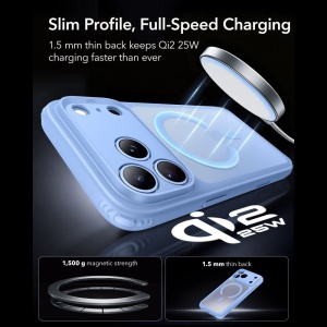 Husă iPhone 18 Pro ESR Classic Hybrid HaloLock Frosted Light Blue - Img 5