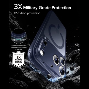 Husă iPhone 18 Pro Max - ESR Classic Hybrid HaloLock - Frosted Blue - Img 3