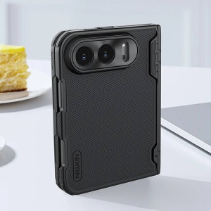 Husa iPhone Duo Nillkin Super Frosted Shield Fold Magnetic Negru - Img 3