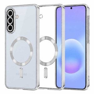 Husa Samsung Galaxy A57 Magsafe Luxury Crystal transparenta / argintiu