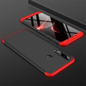 Husa Samsung Galaxy A9 -GKK 360 Front and Back Case Full Body Cover Negru cu Rosu - Img 5