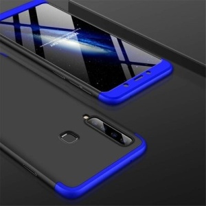 Husa Samsung Galaxy A9 -GKK 360 Front and Back Case Full Body Cover Negru cu Albastru - Img 7