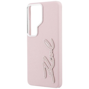 Husa Samsung Galaxy S26 Ultra Karl Lagerfeld Full Wrapped Grained Leather with Signature Resin Logo roz - Img 4