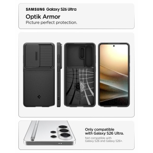 Husa Samsung Galaxy S26 Ultra Spigen Optik Armor Neagra - Img 4