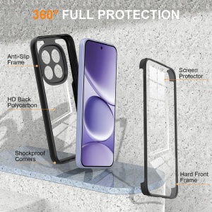 Husa Xiaomi Redmi Note 15 Pro 5G ColorVerse 360 + Screen Protector margine neagra - Img 2