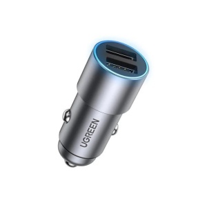 Incarcator auto telefon Ugreen Car Charger (50592) - 2xUSB-A, 24W, 4.8A Gri - Img 1