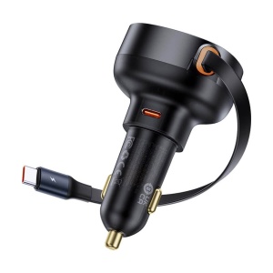 Incarcator telefon auto 2x Type-C , 60W , Fast Charging cu cablu USB C inclus Baseus Enjoyment Pro - Img 1